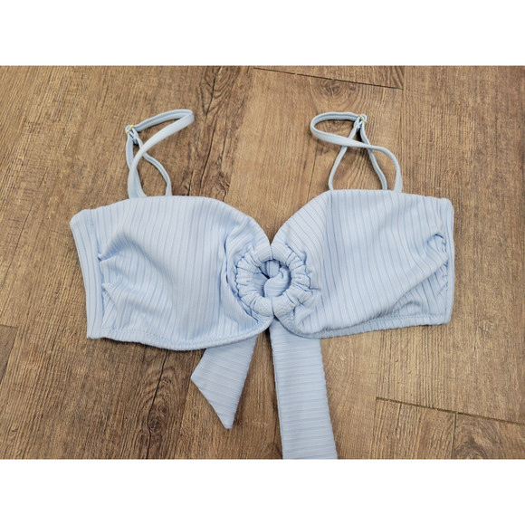Sanctuary Light Blue High Waist Bikini 2 Piece Bathing Suit M/L - Picture 4 of 6